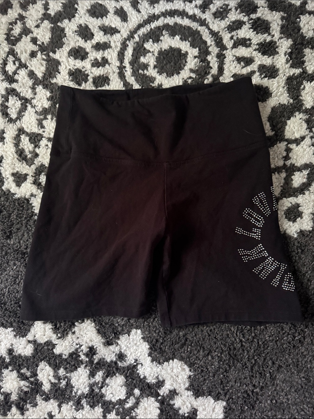 Victoria secret pink cotton bling black Women's cotton bike shorts M